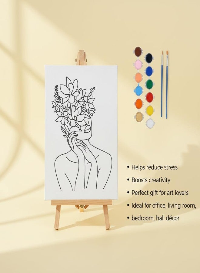 HOBBY INDIA Canvas Painting Board Kit for Kids & Adults | DIY Art & Craft Gift for Boys & Girls | Pre-Designed Indian Handmade Art | Home, Bedroom, Living Room & Office Décor (12 x 9 Inch) (Fl.Girl) - Image 3